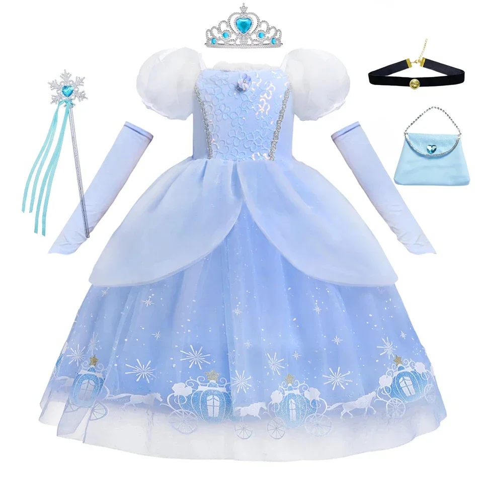 Baby Tutu Skirt - シンデレラプリンセスコスプレドレス女の子子供ボールガウンスパンコールカーニバルチュチュパフメッシュ服誕生日ギフトサマードレス