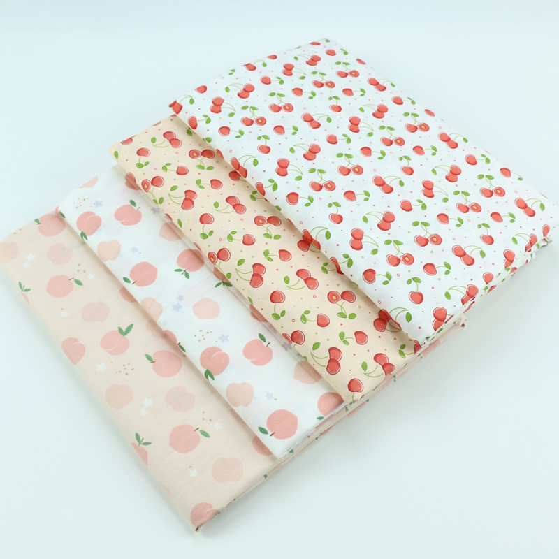 Baby Clothing Quilt - 160x50cm フルーツピーチコットンプリント生地、ベビー服カバーオールキルトカバー純綿ツイル織り縫製布