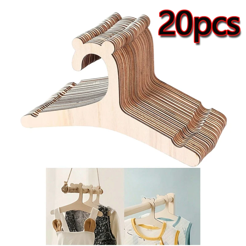 Baby Clothing Hangers - yes5/10/20/50個入り ベビー服ラック かわいいクマの木製子供服ハンガー 家庭用 女の子 プリンセスルーム