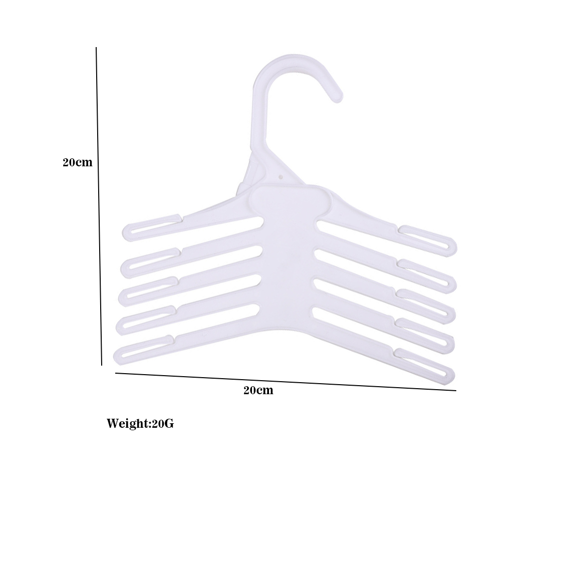 Baby Clothing Hangers - 白いプラスチック製滑り止めズボンハンガー20個セット、子供服スタンド、白い多層ハンガー、ベビー服用