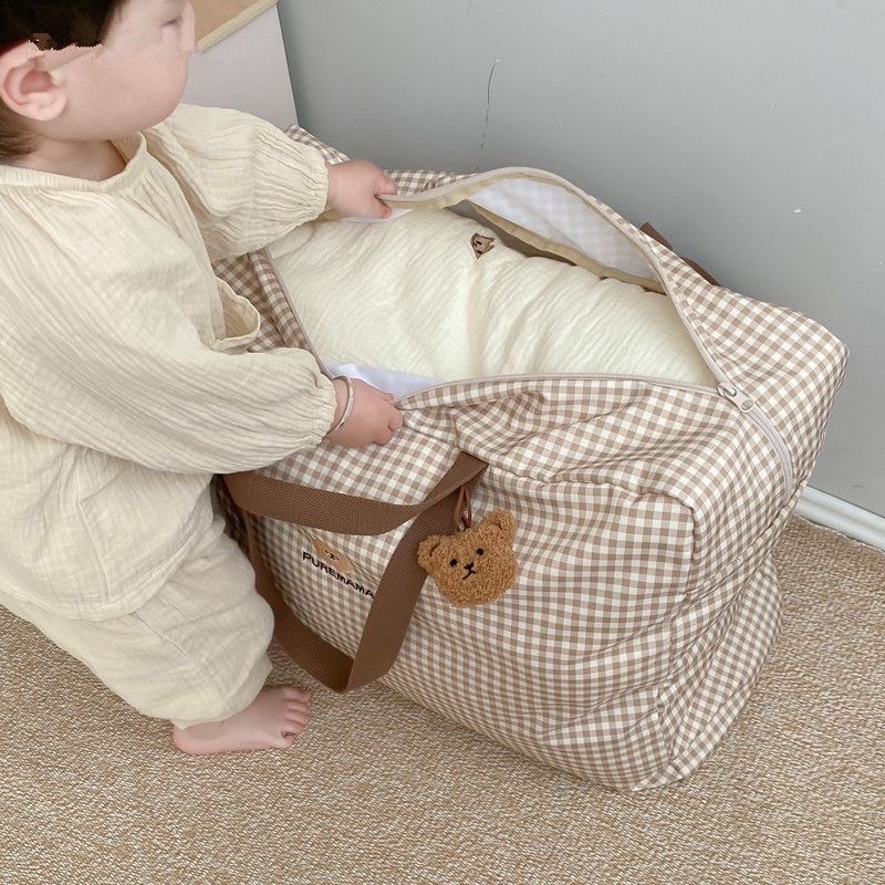Baby Clothing Quilt - 幼稚園児の服や布団収納用の綿製収納バッグ、子供服収納用のハンドバッグ