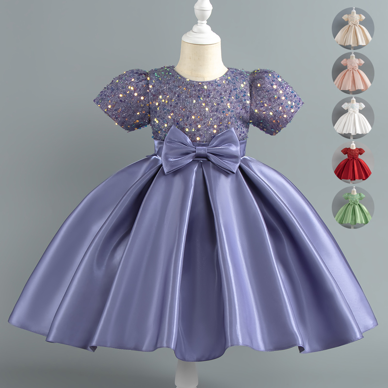 Baby Clothing Dresser - 女の赤ちゃんクリスマスドレススパンコール半袖パーティードレス誕生日幼児ドレス結婚式プリンセスドレス子供女の子高級カウ