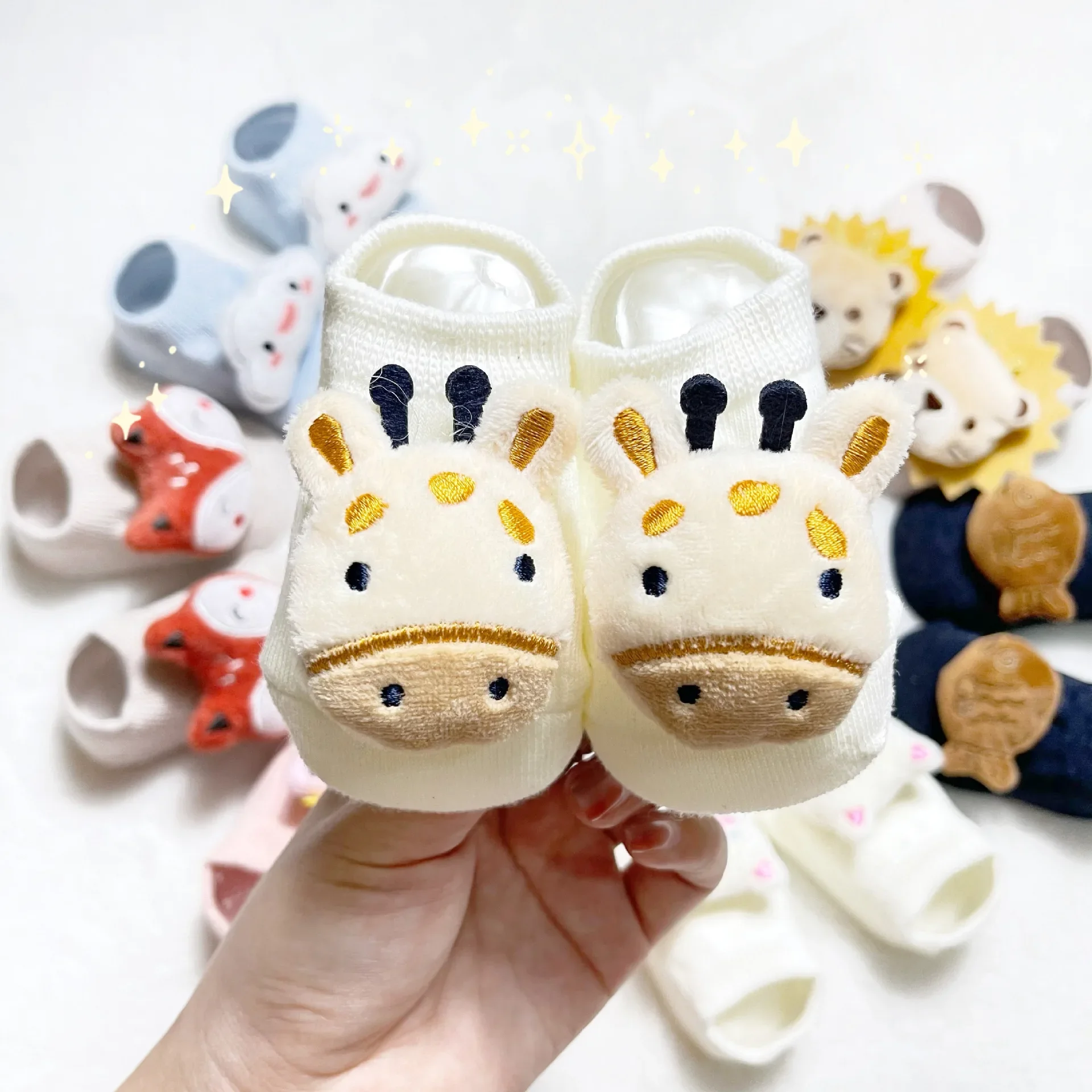 Baby Clothing Next - かわいい綿幼児幼児赤ちゃん男の子女の子ステッチ服韓国かわいい漫画 3D 人形新生児ゴム滑り止め床靴下