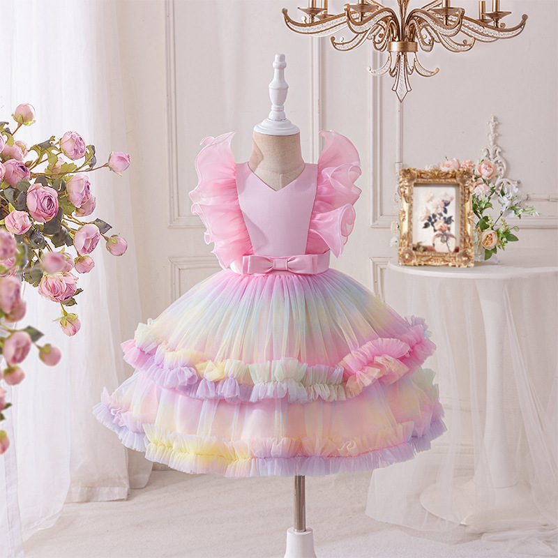 Baby Clothing Dresser - ベビー新しいメッシュプリンセスドレスガールズファッション 7 カラフルなチュチュ子供ウエディングドレス誕生日パーティーハロウィンクリスマスドレス