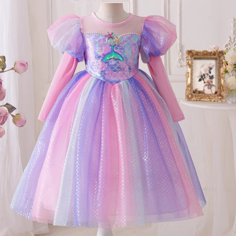 Baby Clothing Dresser - ピンクの人魚ドレス 2026 新作 ベビーガール グラデーション スパンコール