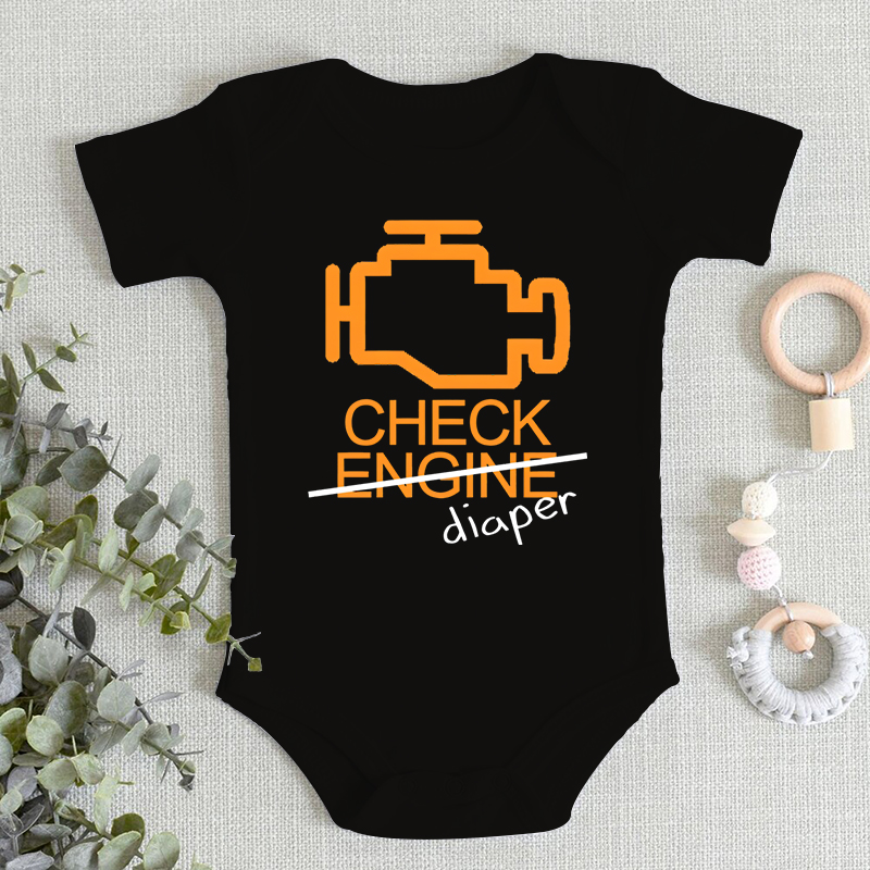 Baby Clothing Next - 面白いチェック柄おむつレターデザイン肌に優しいベビー男の子女の子半袖ジャンプスーツ秋新生児服綿幼児ロンパース