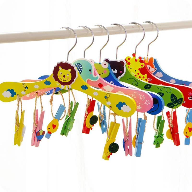 Baby Clothing Hangers - 衣類用木製動物ハンガー,衣類ラック,クローゼットオーガナイザー,滑り止め,漫画,子供,子供,赤ちゃん,28cm, 50個