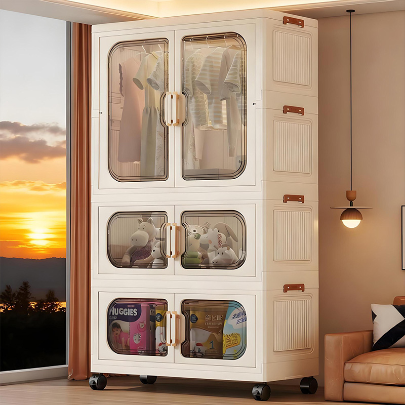 Baby Clothing Dresser - 設置不要の折りたたみ式ベビーワードローブ – リビングルームと寝室用の多層おもちゃ収納キャビネット、省スペースの衣類オーガナイザー