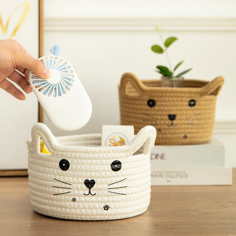 Baby Clothing Basket - 家の装飾のための編まれた綿の収納バスケット、かわいいオーガナイザー、キーケース、スナック、デスク、雑貨、預金、整頓されたボックス、アイテム、寝室、家