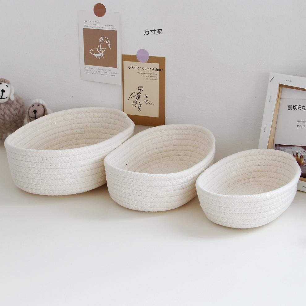 Baby Clothing Basket - 北欧綿ロープ織収納バスケット整理ボックスデスクトップ雑貨整理バスケット雑貨キー化粧品収納ボックス