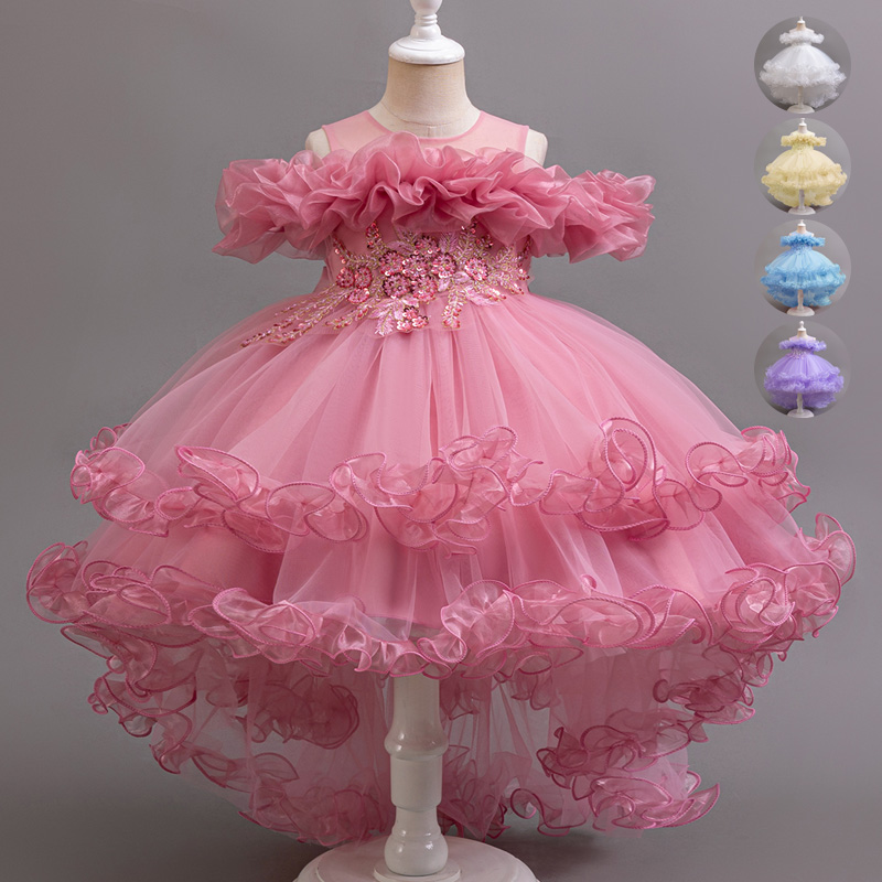 Baby Clothing Dresser - ガールフラワープリンセススパンコールベビーウェディングクリスマスパーティーテールドレス誕生日パーティーウェディングフラワーガール甘くてかわいいドレス