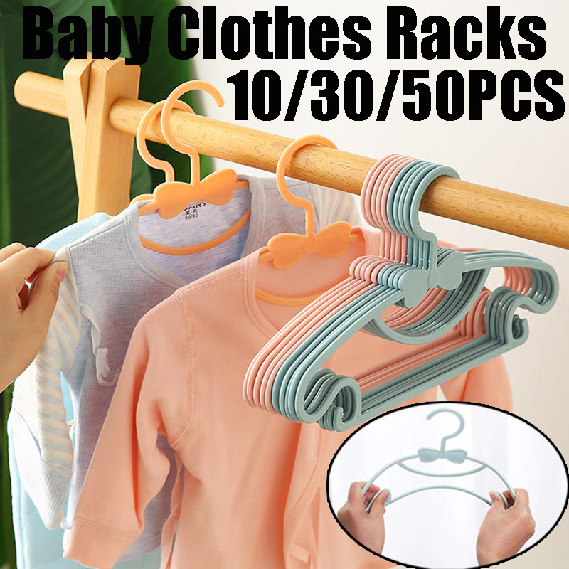 Baby Clothing Hangers - ベビー服ラック プラスチック製タオルディスプレイ スカーフハンガー 子供服コートハンガー 可愛い蝶結びハンガー オーガナイザー