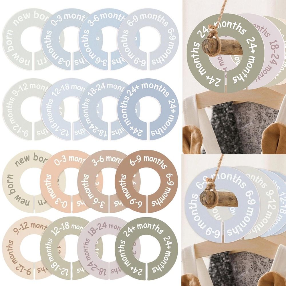 Baby Clothing Hangers - 68/9個入り整理ハンガー ベビー服サイズディバイダー プラスチック製DIYクラフト ワードローブセパレーター 0-24ヶ月用 丸型サイズタグリング