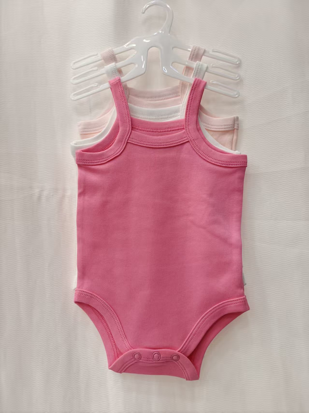 Baby Clothing Next - 3 ピース/セット夏の女の赤ちゃん服綿素材のベストベビージャンプスーツ無地ソフトで快適な新生児ボディスーツ