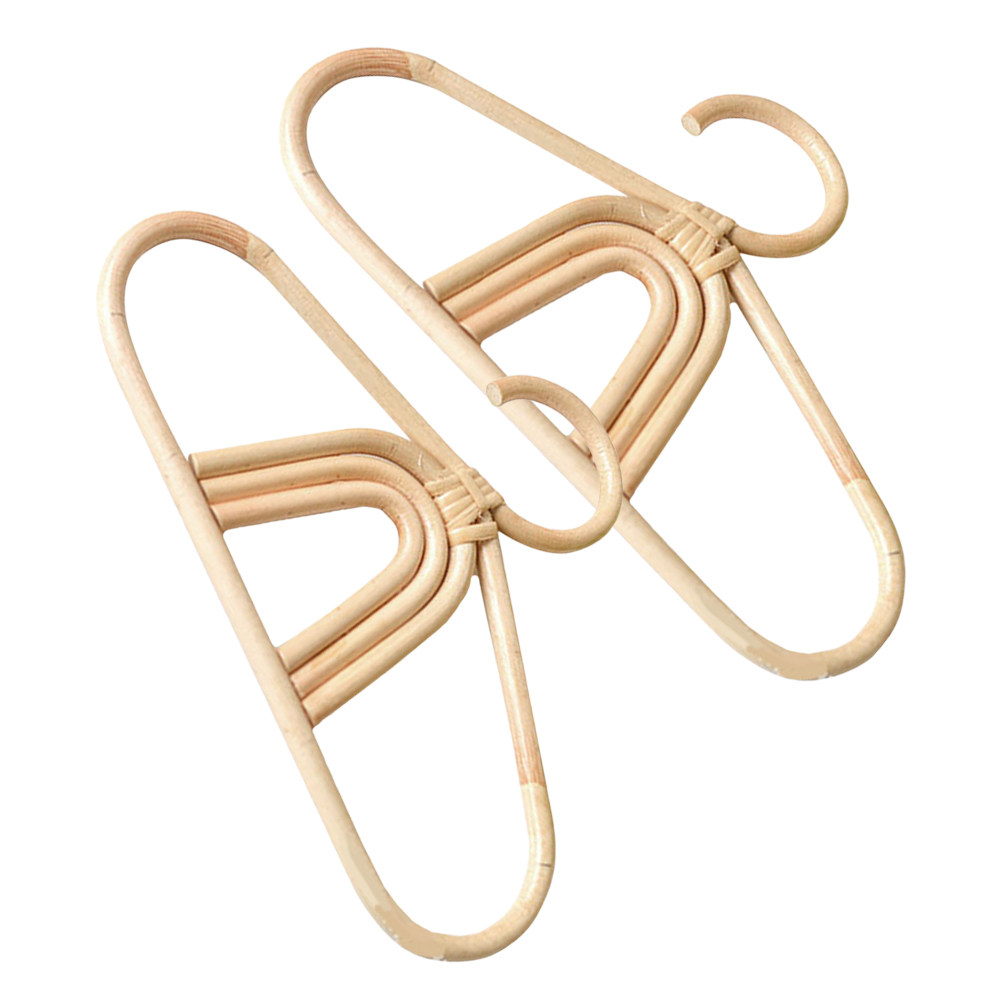 Baby Clothing Hangers - 2個セット ラタン製キッズハンガー 環境に優しい滑らかな仕上がり コンパクトデザイン ベビー服ハンガー 乾燥・収納用