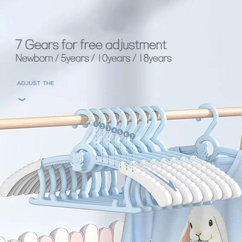 Baby Clothing Hangers - 10 個ベビー服ハンガー拡張可能な滑り止め子供服ハンガー調節可能な乾燥ラック子供のワードローブ収納用