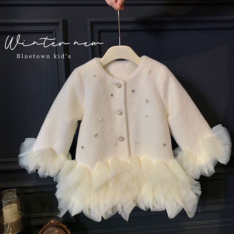 女の子の毛皮のようなプリンセスメッシュコート秋と冬の新しいミ - Baby Clothing Quilt のレビューと価格
