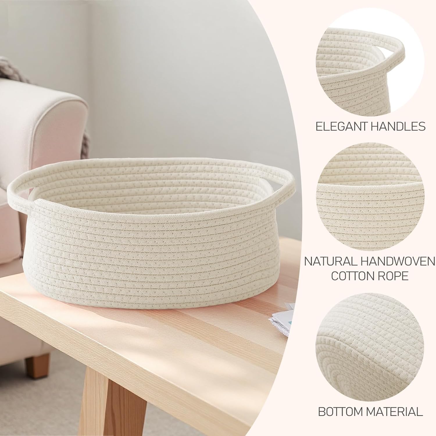 ギフトバッグ付きの編みかご、リボン、持ち手付きのかわいい装飾 - Baby Clothing Basket のレビューと価格