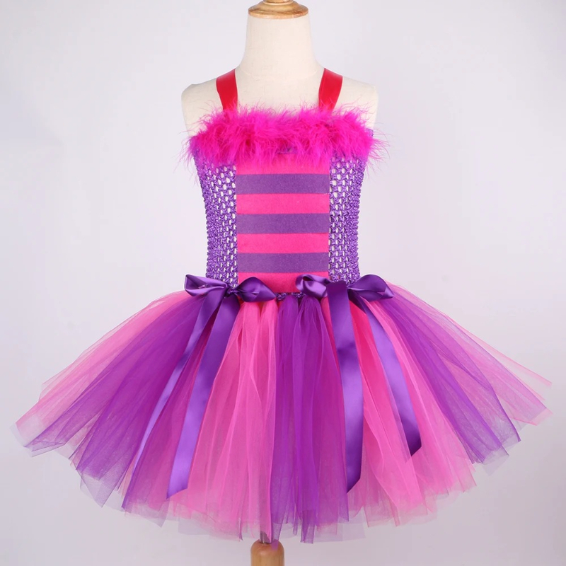 漫画マジックストライプチェシャ猫チュチュドレスセット女の子ハ - Baby Tutu Skirt のレビューと価格