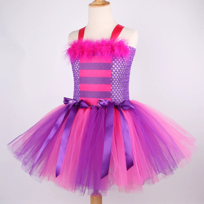 漫画マジックストライプチェシャ猫チュチュドレスセット女の子ハ - Baby Tutu Skirt のレビューと価格