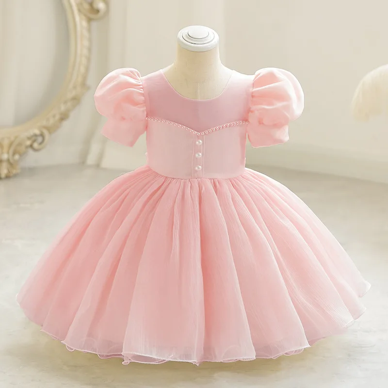 夏のベビーガールズドレス、レースメッシュ半袖パーティードレス - Baby Clothing Dresser のレビューと価格