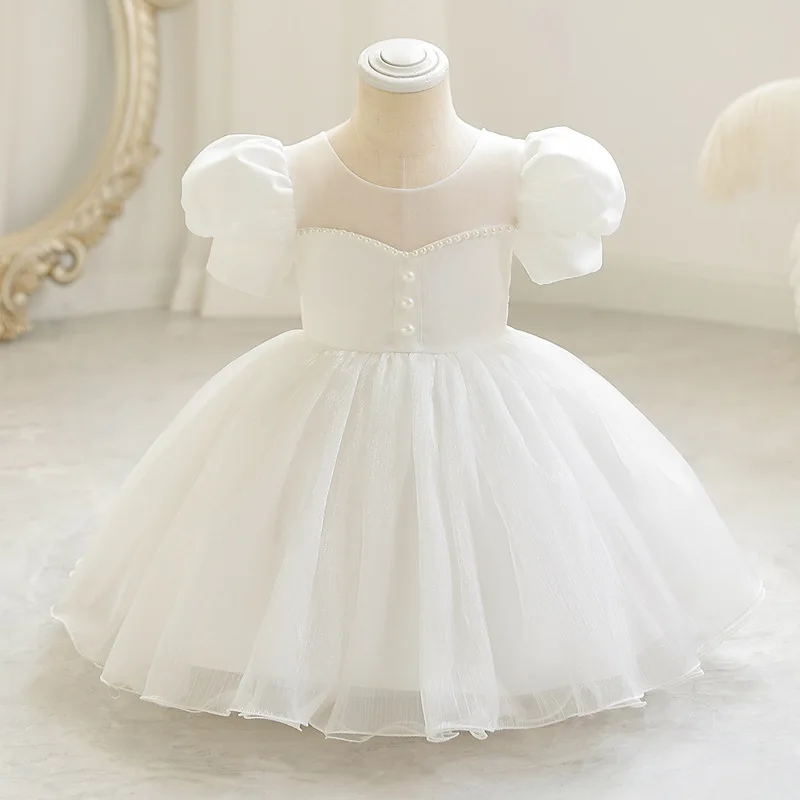夏のベビーガールズドレス、レースメッシュ半袖パーティードレス - Baby Clothing Dresser のレビューと価格