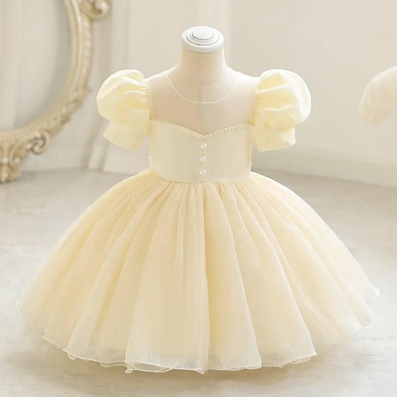 夏のベビーガールズドレス、レースメッシュ半袖パーティードレス - Baby Clothing Dresser のレビューと価格