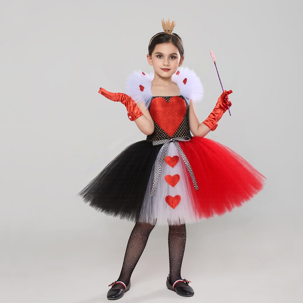ハートの女王チュチュコスチュームドレス 女の子 アリスインワ - Baby Tutu Skirt のレビューと価格