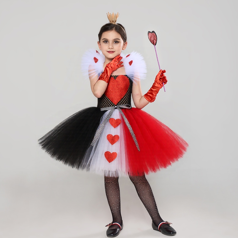 ハートの女王チュチュコスチュームドレス 女の子 アリスインワ - Baby Tutu Skirt のレビューと価格