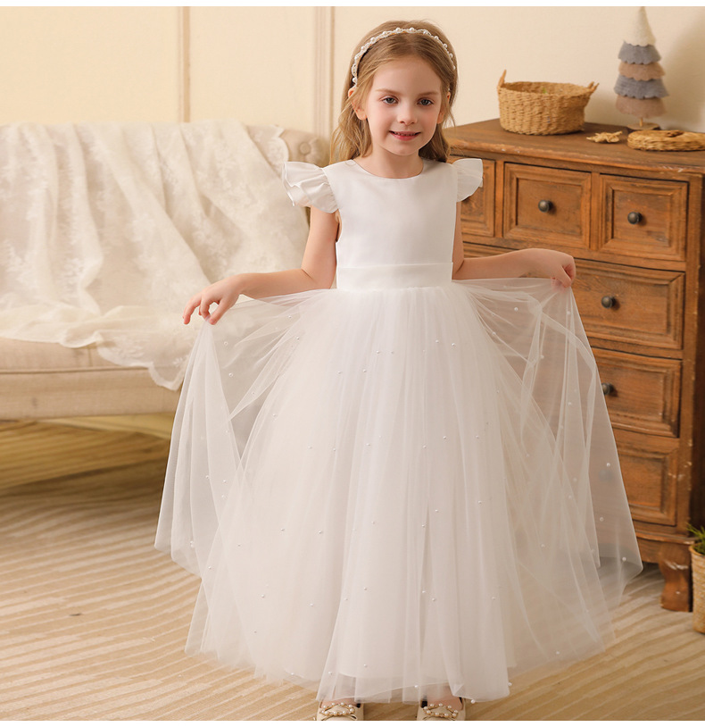 夏の女の子用フラワーバースデーチュールドレス、背中開きボウウ - Baby Clothing Dresser のレビューと価格