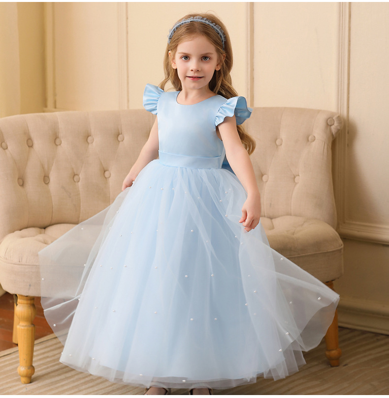 夏の女の子用フラワーバースデーチュールドレス、背中開きボウウ - Baby Clothing Dresser のレビューと価格