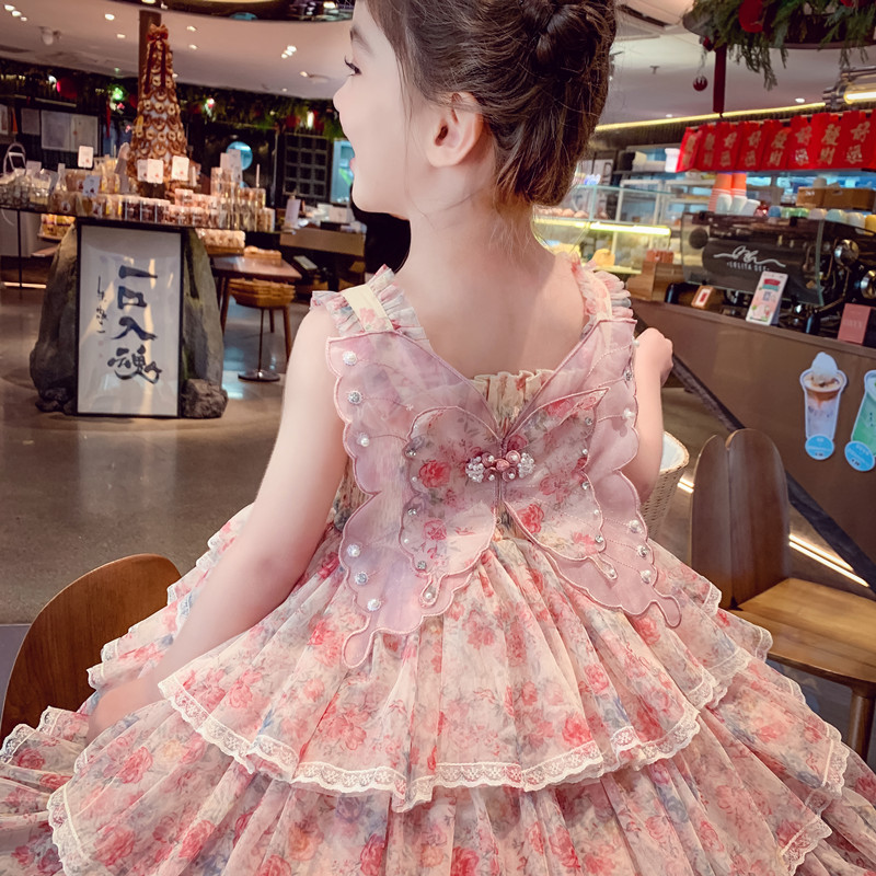 夏キッズガール多層フリルドレス蝶付きベビープリンセスティアー - Baby Clothing Dresser のレビューと価格