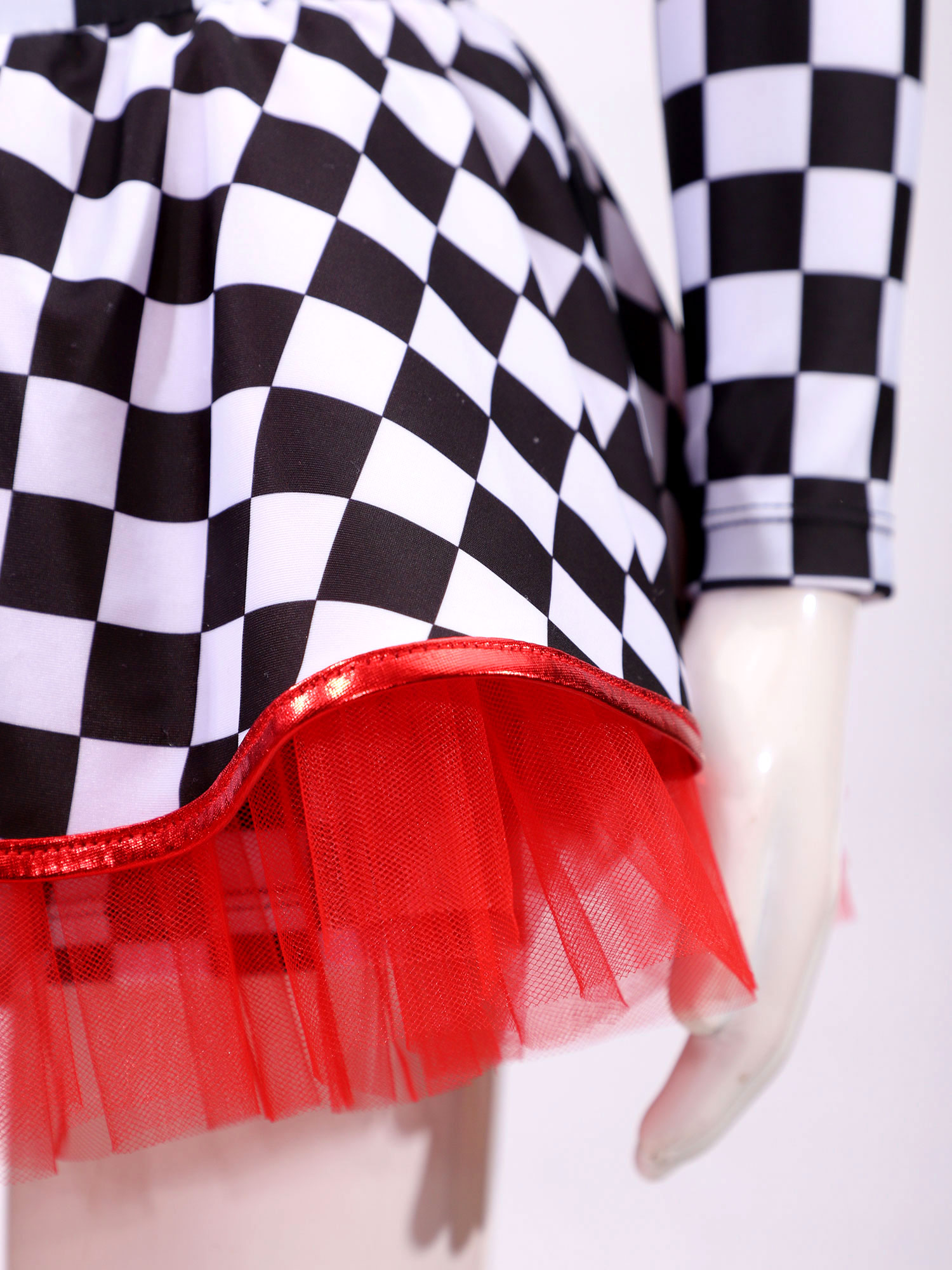 女の子市松レーサードライバーコスプレドレス長袖スパンコールチ - Baby Tutu Skirt のレビューと価格