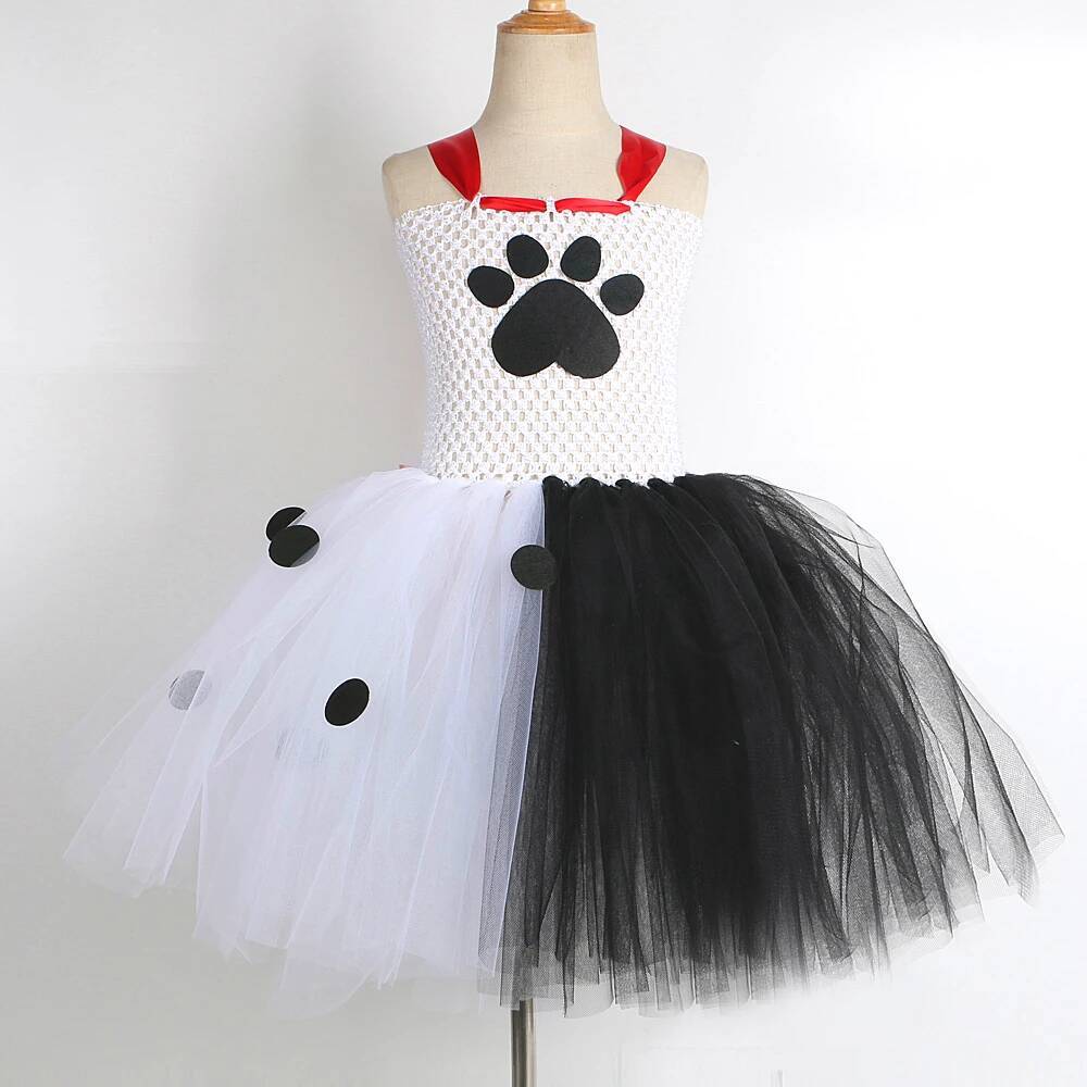 ダルメシアン犬のチュチュドレス女の赤ちゃん用白黒斑点犬ハロウ - Baby Tutu Skirt のレビューと価格