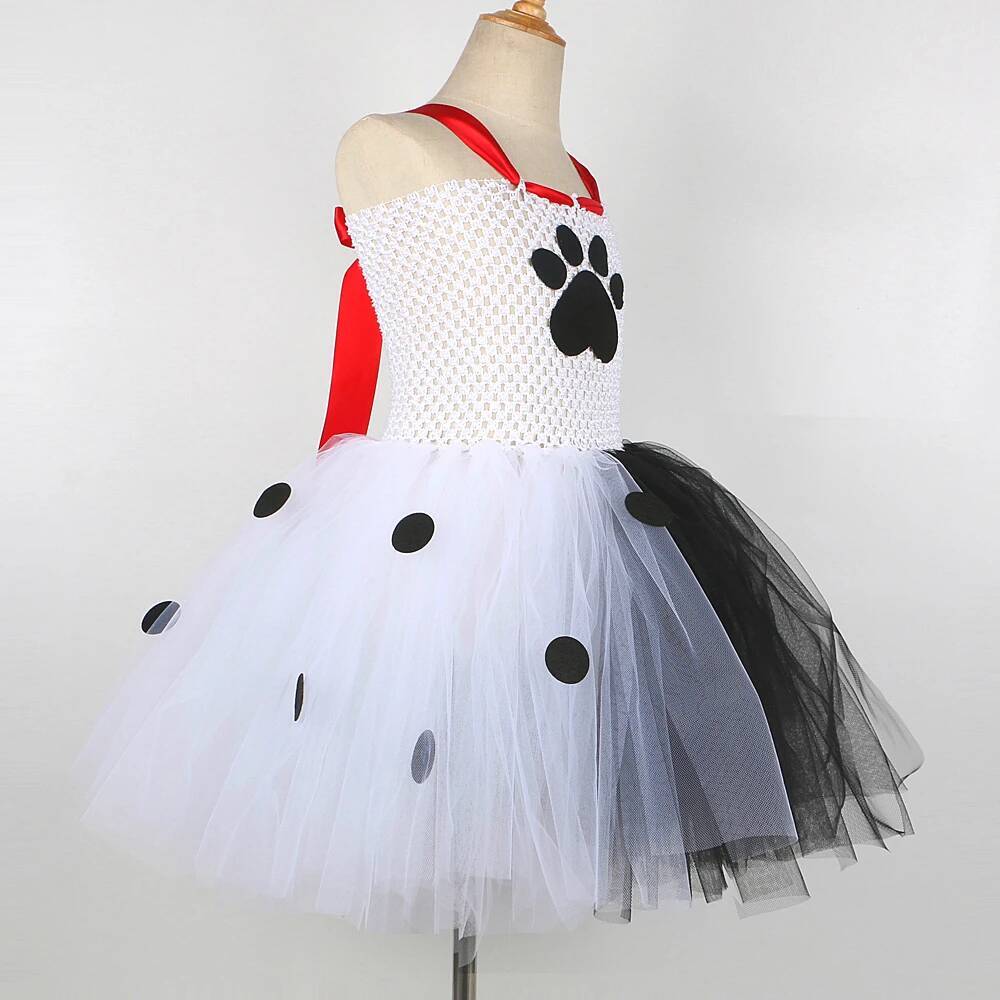 ダルメシアン犬のチュチュドレス女の赤ちゃん用白黒斑点犬ハロウ - Baby Tutu Skirt のレビューと価格