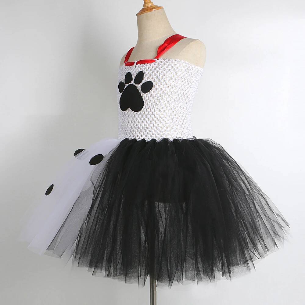 ダルメシアン犬のチュチュドレス女の赤ちゃん用白黒斑点犬ハロウ - Baby Tutu Skirt のレビューと価格