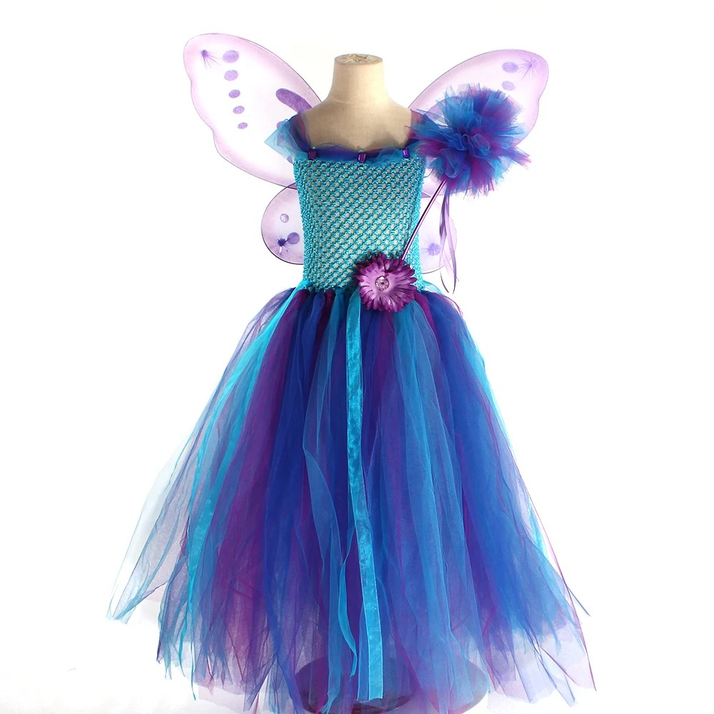 新しい妖精プリンセスチュチュドレス 翼と杖付き 誕生日パーテ - Baby Tutu Skirt のレビューと価格