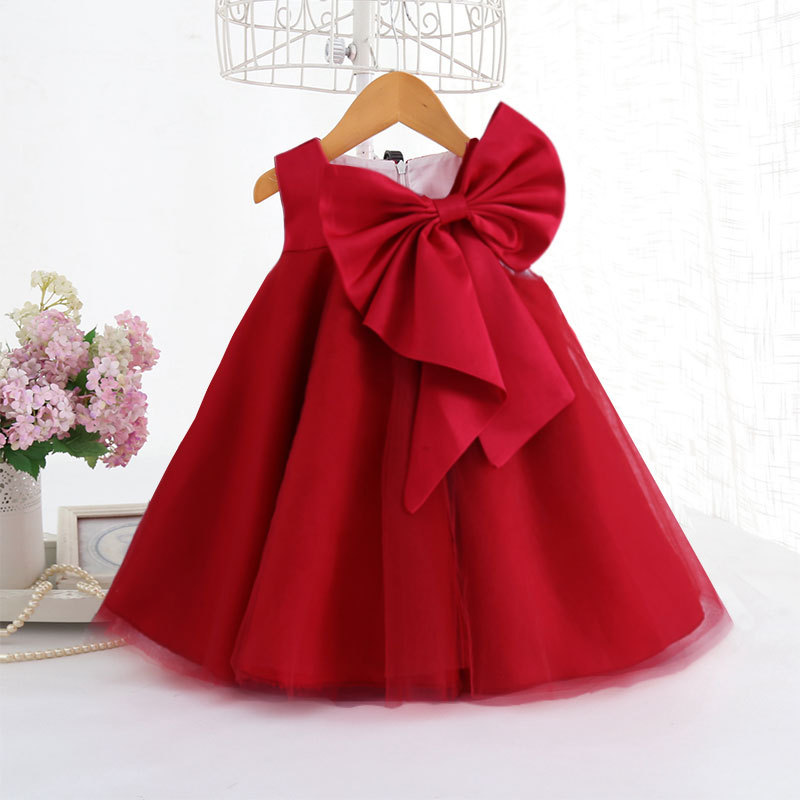 夏ビッグリボン女の赤ちゃんドレス 1st 誕生日パーティーウ - Baby Clothing Dresser のレビューと価格