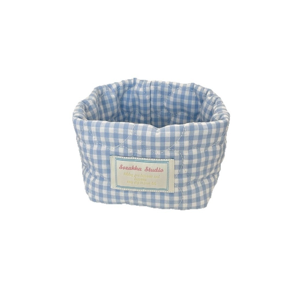 格子縞グリッド生地収納バスケット家庭用洗える装飾ビン積み重ね - Baby Clothing Basket のレビューと価格
