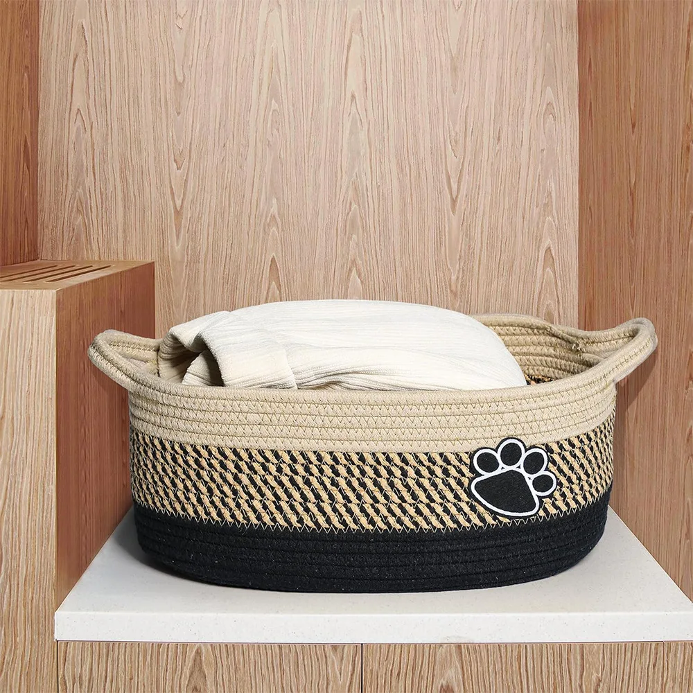 ペットのおもちゃ収納バスケット（ハンドル付き） 犬の足跡を使 - Baby Clothing Basket のレビューと価格