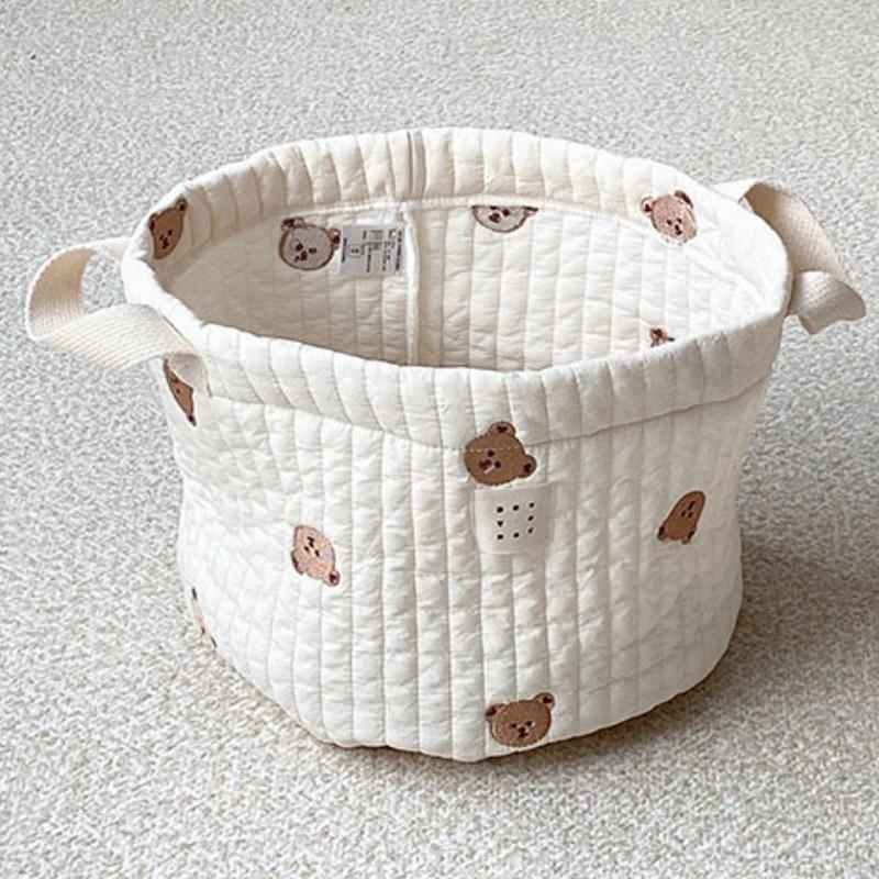 かわいいクマの刺繍おむつバッグおむつオーガナイザーコットンマ - Baby Clothing Basket のレビューと価格