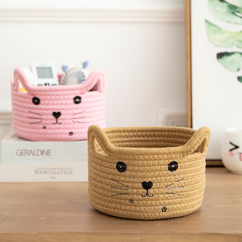 家の装飾のための編まれた綿の収納バスケット、かわいいオーガナ - Baby Clothing Basket のレビューと価格