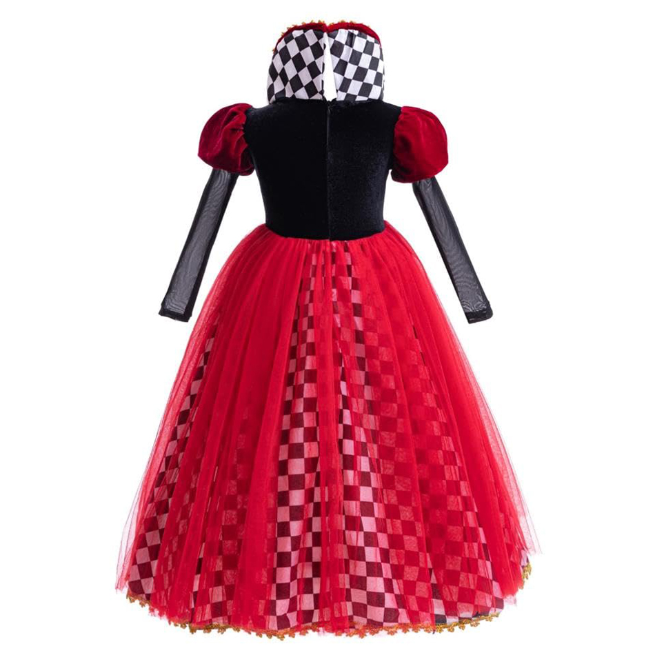 女の子ハートの女王コスプレドレス黒白チェック柄スカートと赤い - Baby Tutu Skirt のレビューと価格