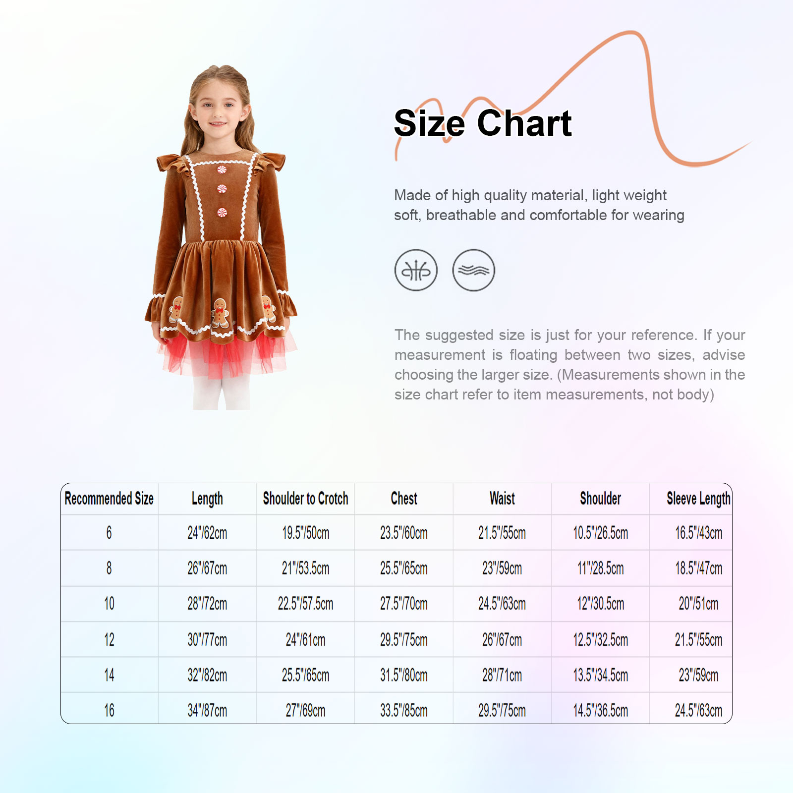 女の子ジンジャーブレッドコスチュームかわいい長袖ベルベットハ - Baby Tutu Skirt のレビューと価格