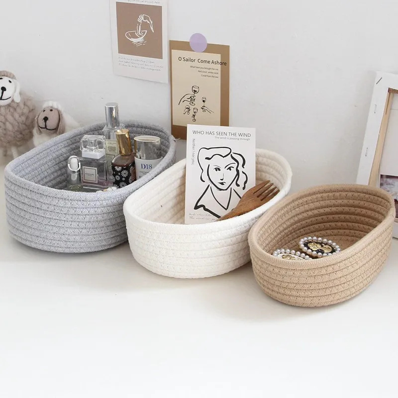 北欧綿ロープ織収納バスケット整理ボックスデスクトップ雑貨整理 - Baby Clothing Basket のレビューと価格