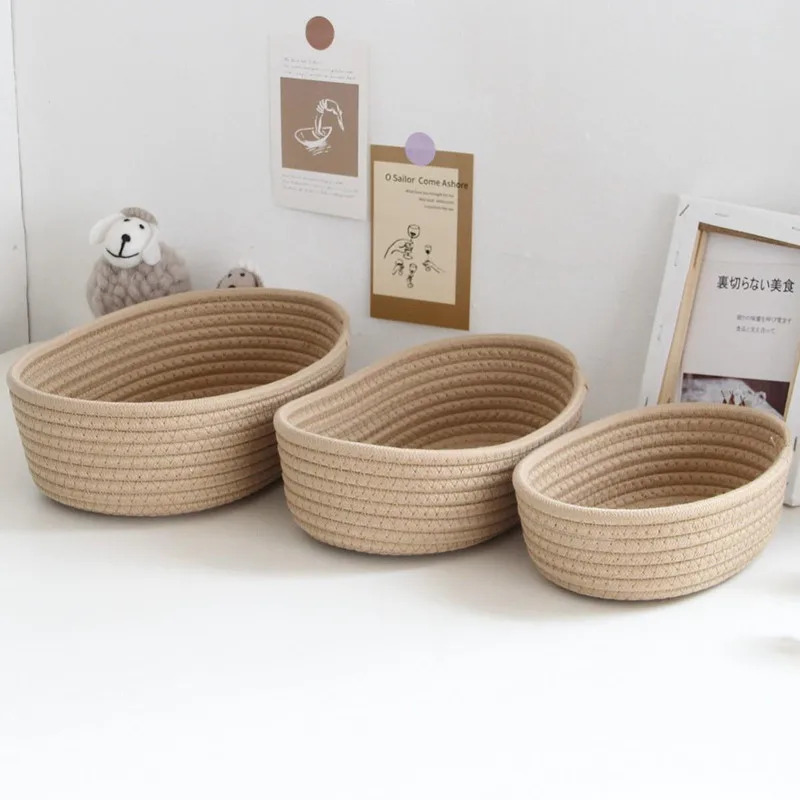 北欧綿ロープ織収納バスケット整理ボックスデスクトップ雑貨整理 - Baby Clothing Basket のレビューと価格