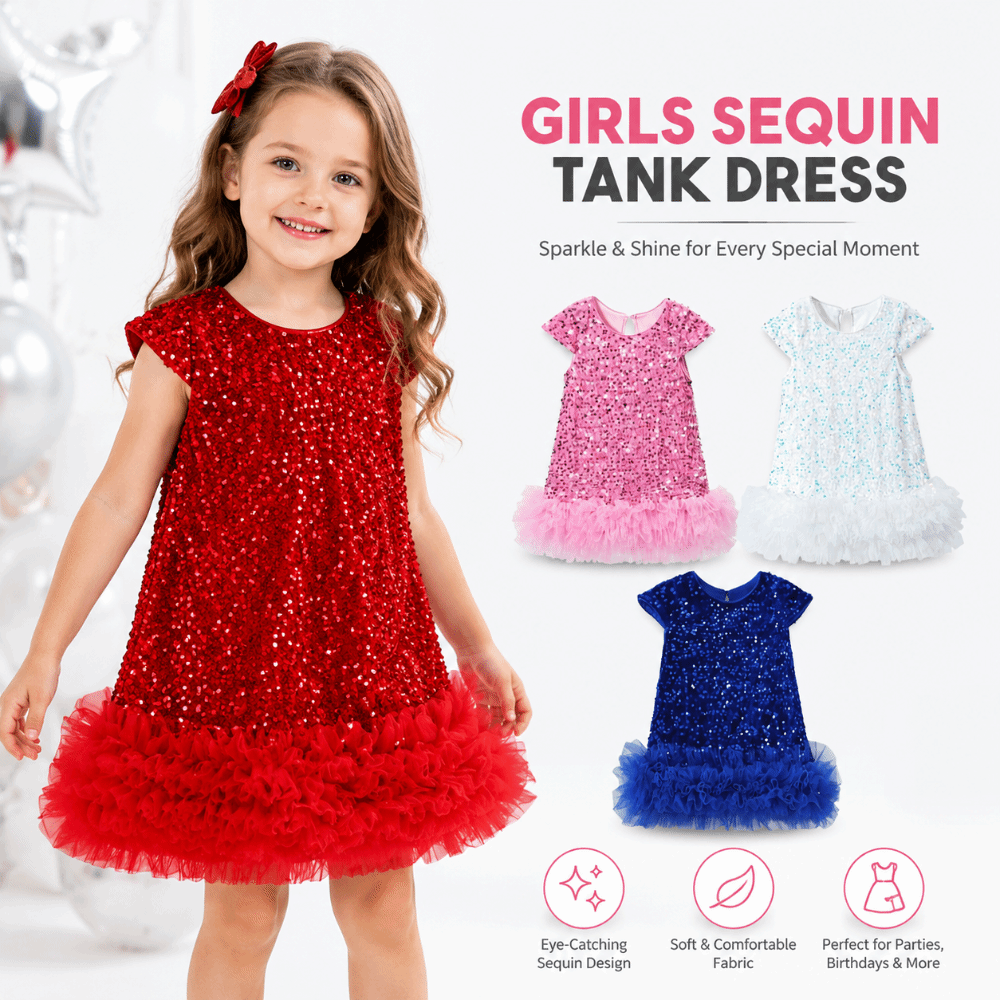 新しい半袖女の子スパンコールベストスカートふわふわメッシュス - Baby Tutu Skirt のレビューと価格