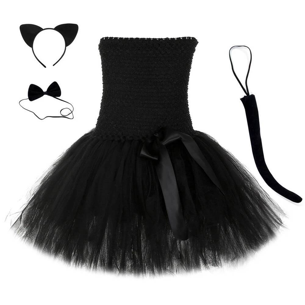 かわいい黒猫チュチュドレス女の赤ちゃんの誕生日ドレス幼児子供 - Baby Tutu Skirt のレビューと価格