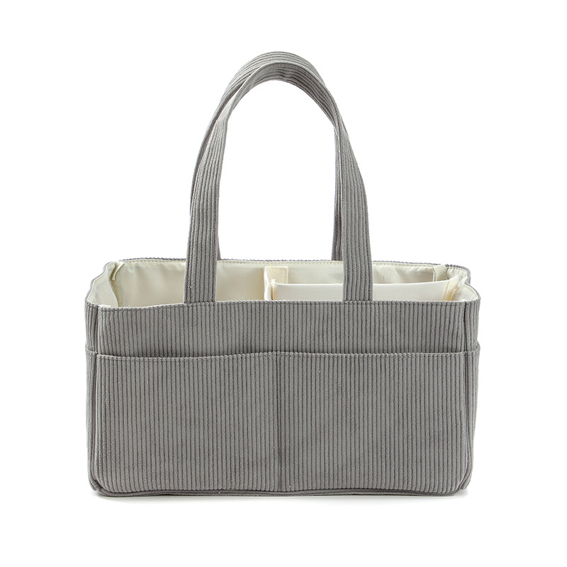 新しいコーデュロイおむつキャディーオーガナイザー折りたたみ式 - Baby Clothing Basket のレビューと価格
