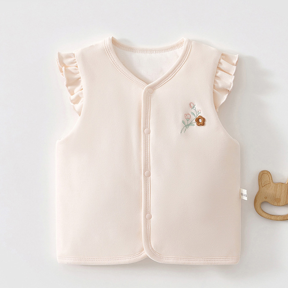 女の赤ちゃんベストキルティング暖かい秋冬幼児服フリル花刺繍プ - Baby Clothing Quilt のレビューと価格